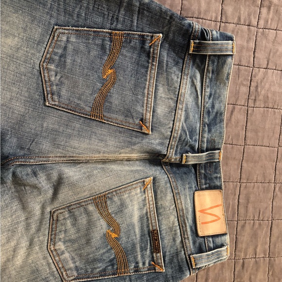 Nudie Jeans Straight Fit in Faded Blue - Picture 6 of 10